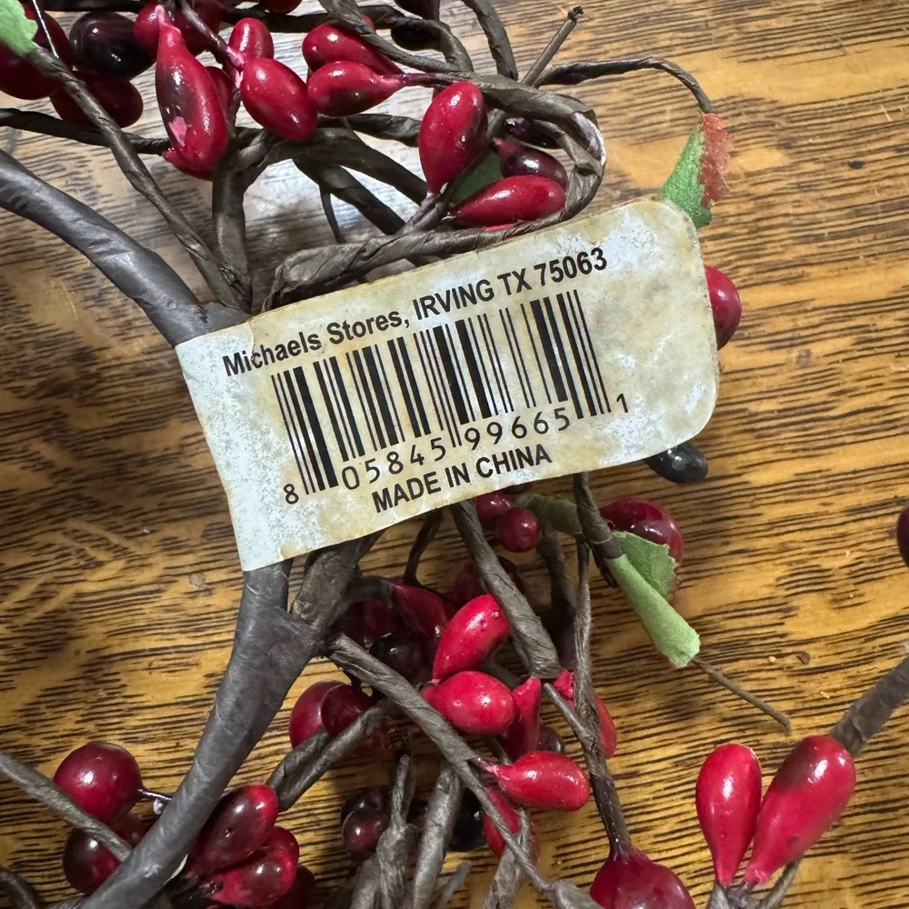 Michaels 8” Red Berry Garland